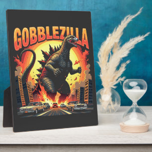 Gobblezilla Spooky Türkei Erntedank Gobble Fotoplatte