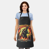 Gobblezilla Spooky Türkei Erntedank Gobble Schürze (Getragen)