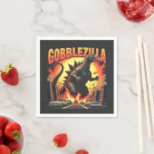Gobblezilla Spooky Türkei Erntedank Gobble Serviette (Beispiel)