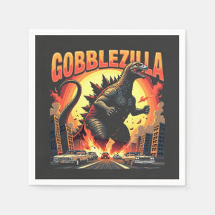 Gobblezilla Spooky Türkei Erntedank Gobble Serviette