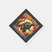 Gobblezilla Spooky Türkei Erntedank Gobble Serviette (Ecke)