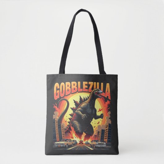 Gobblezilla Spooky Türkei Erntedank Gobble Tasche (Vorderseite)