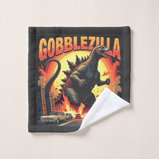 Gobblezilla Spooky Türkei Erntedank Gobble Waschlappen (Waschlappen)