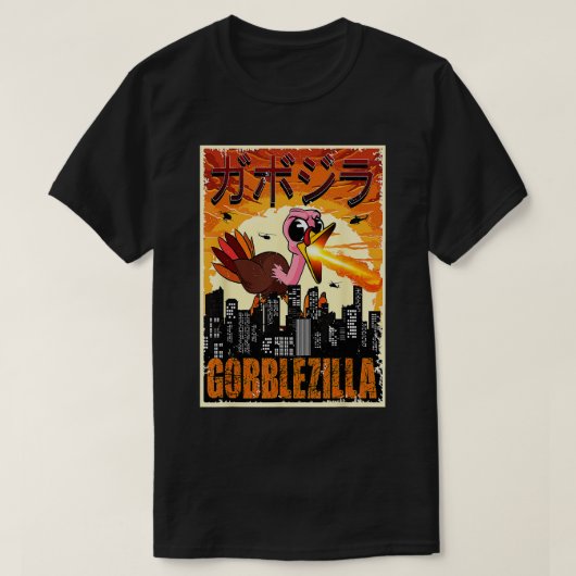 Gobblezilla Türkei Erntedank T-Shirt (Design vorne)