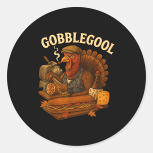 Gobbol Truthahn Erntedankfest Runder Aufkleber