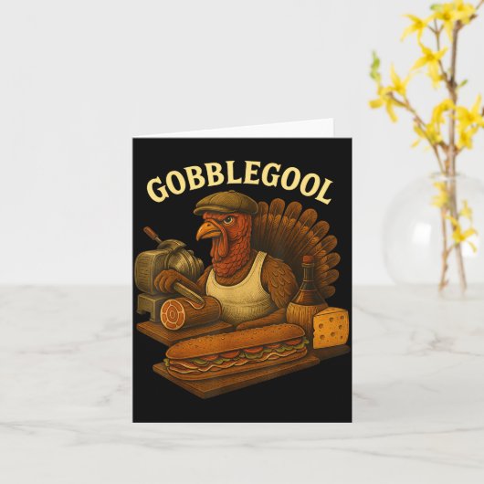 Gobbol Turkey Baker Thanksgiving Karte (Gelbe Blume)