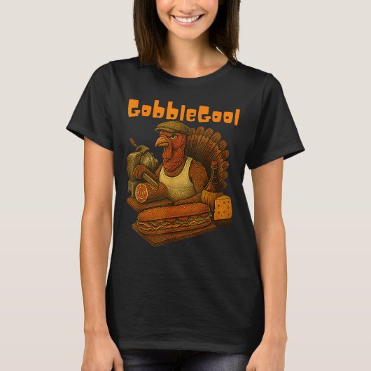 Gobbol Turkey Day Thanksgiving Funny Gobble Thankf T-Shirt (Vorderseite)