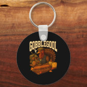 Gobbol Turkey Gobble Gool Thanksgiving Retro Schlüsselanhänger (Vorderseite)