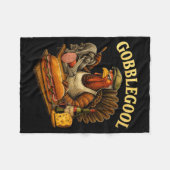 Gobbol Turkey Thanksgiving Fleecedecke (Vorderseite (Horizontal))