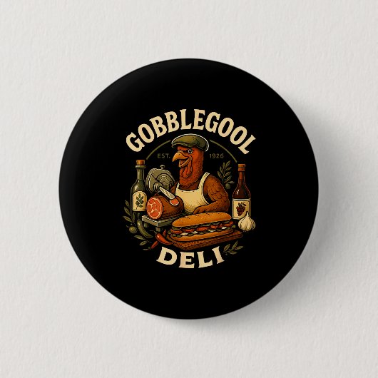 Gobbol Turkey Thanksgiving Italian Turkey Chef  Button (Vorderseite)