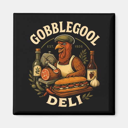 Gobbol Turkey Thanksgiving Italian Turkey Chef  Magnet (Vorne)