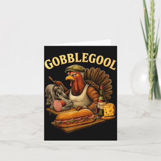 Gobbol Turkey Thanksgiving Karte (Vorderseite)