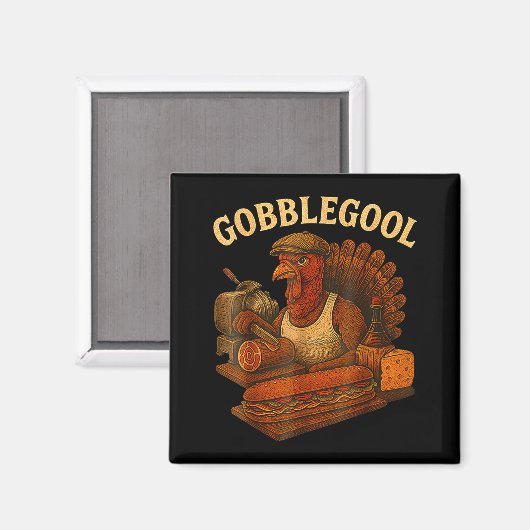 Gobbol Turkey Thanksgiving  Magnet (Vorderseite/Rückseite)