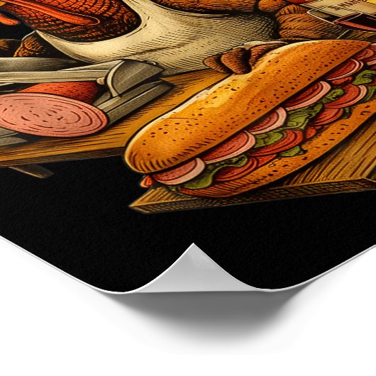 Gobbol Turkey Thanksgiving Poster (Ecke)