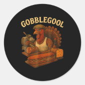 Gobbol Turkey Thanksgiving Runder Aufkleber (Vorderseite)