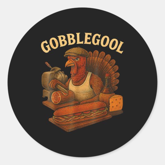 Gobbol Turkey Thanksgiving  Runder Aufkleber (Vorderseite)