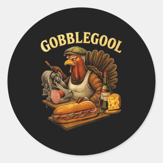 Gobbol Turkey Thanksgiving  Runder Aufkleber (Vorderseite)
