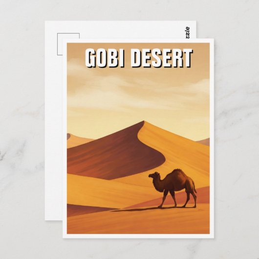 Gobi Desert Camel Travel Postkarte (Vorne/Hinten)