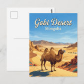 Gobi-Wüste Mongolei Postkarte (Vorne/Hinten)