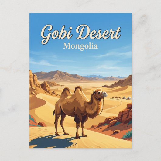 Gobi-Wüste Mongolei Postkarte (Vorderseite)