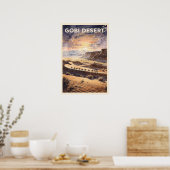 Gobi-Wüste Mongolei Vintage-Reise Poster (Küche)