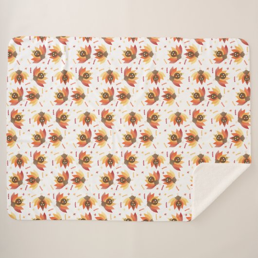 Goble Türkei Erntedank Pattern farbenfroh Sherpadecke (Vorderseite (Horizontal))