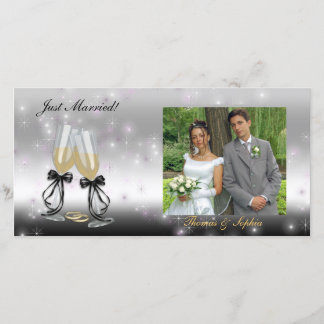 Goblets Sparkle Wedding Foto Card Ankündigung