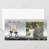 Goblets Sparkle Wedding Foto Card Ankündigung (Vorne/Hinten)