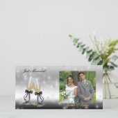 Goblets Sparkle Wedding Foto Card Ankündigung (Stehend Vorderseite)