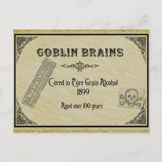 Goblin Brains Rezeptkarte Postkarte (Vorderseite)