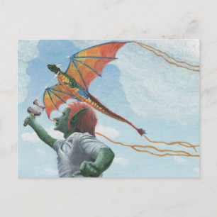 Goblin Fliegend Regenbogen Dragon Fantasy Postkart Postkarte