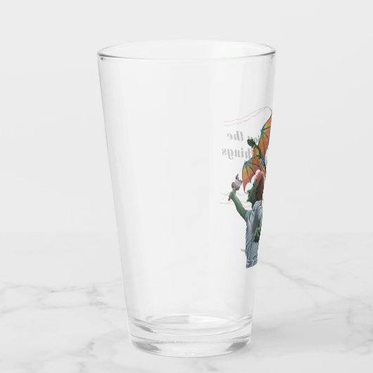 Goblin Flying Dragon Kite Fantasy Drink Glass Glas (Rechts)