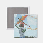 Goblin Flying Dragon Kite Fantasy Joy Magnet (Vorderseite/Rückseite)