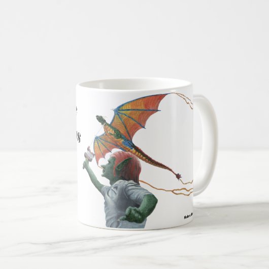 Goblin Flying Dragon Kite Fantasy Tasse (VorderseiteRechts)