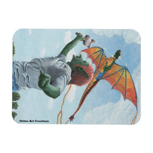 Goblin Flying Dragon Kite Flexible Fantasy Magnet (Horizontal)
