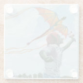 Goblin Flying Dragon Kite Glass Untersetzer (Rückseite)