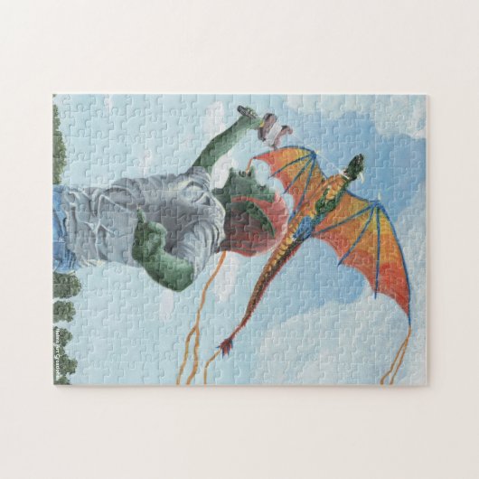 Goblin Flying Dragon Kite Medium Jigsaw Puzzle (Horizontal)