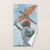 Goblin Flying Rainbow Dragon Kite Fantasy Handtüch Badhandtuch Set (Handtuch)