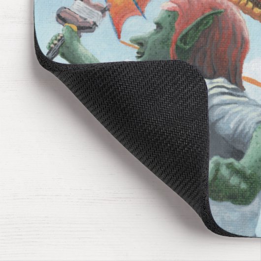Goblin Flying Rainbow Dragon Kite Fantasy Mousepad (Ecke)