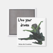 Goblin Girl Ballet Dancer Fantasy Button Magnet (Vorderseite/Rückseite)