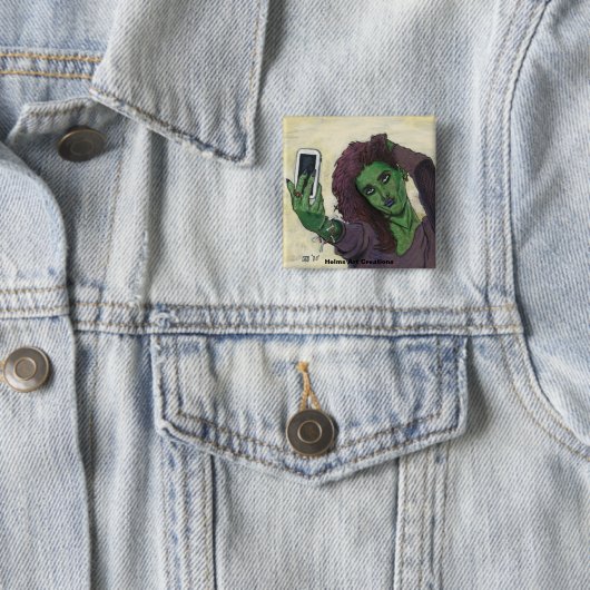 Goblin Girl Handy Selfasy Fantasy Art Button (Beispiel)