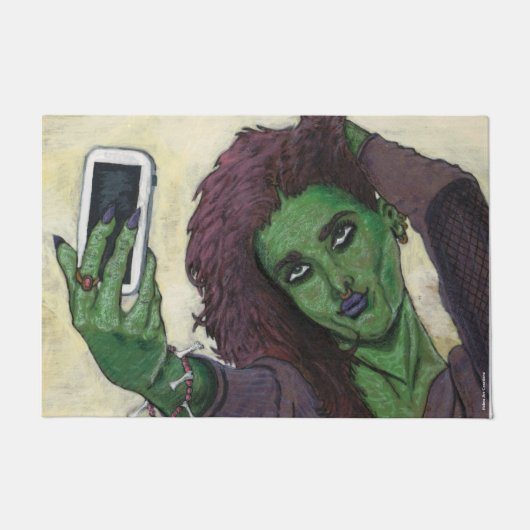 Goblin Girl Handy Selfie Door Mat Fußmatte (Vorderseite)