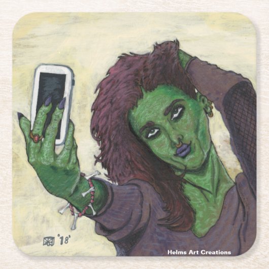 Goblin Girl Handy Selfie Paper Untersetzer Set (Vorderseite)