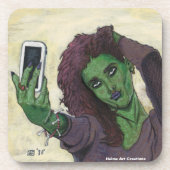 Goblin Girl Handy Selfie Plastic Untersetzer (Vorderseite)
