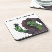 Goblin Girl Handy Selfie Plastic Untersetzer Set (Linke Seite)