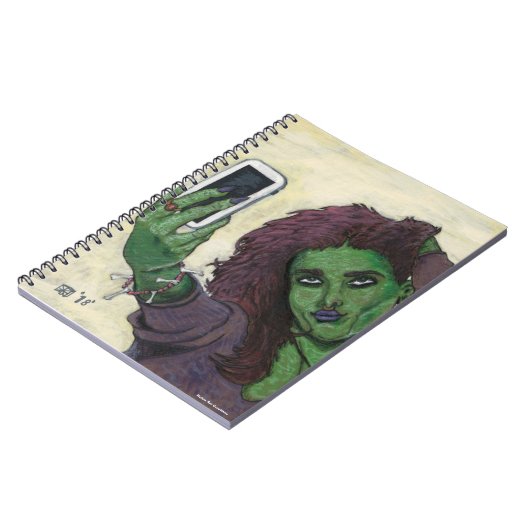 Goblin Girl Handy Selfie Spiral Notebook Notizblock (Linke Seite)