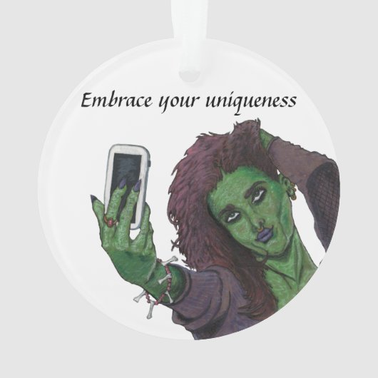 Goblin Girl Selfie Fantasy Art Riccione Ornament (Rückseite)