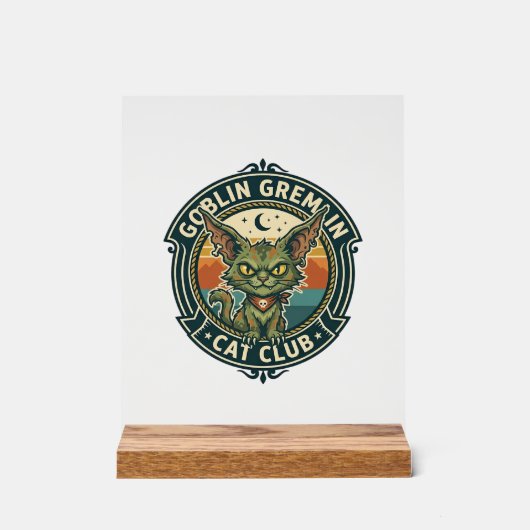 Goblin Gremlin Katze Süße Kitty Design - Goblin Gr Acrylschild (Vorderseite)