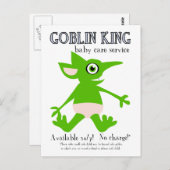 Goblin King Baby Care Service Postkarte (Vorne/Hinten)
