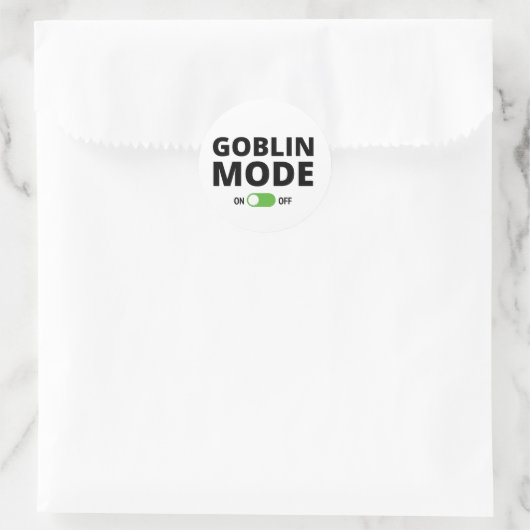 Goblin-Modus eingeschaltet Runder Aufkleber (Tasche)